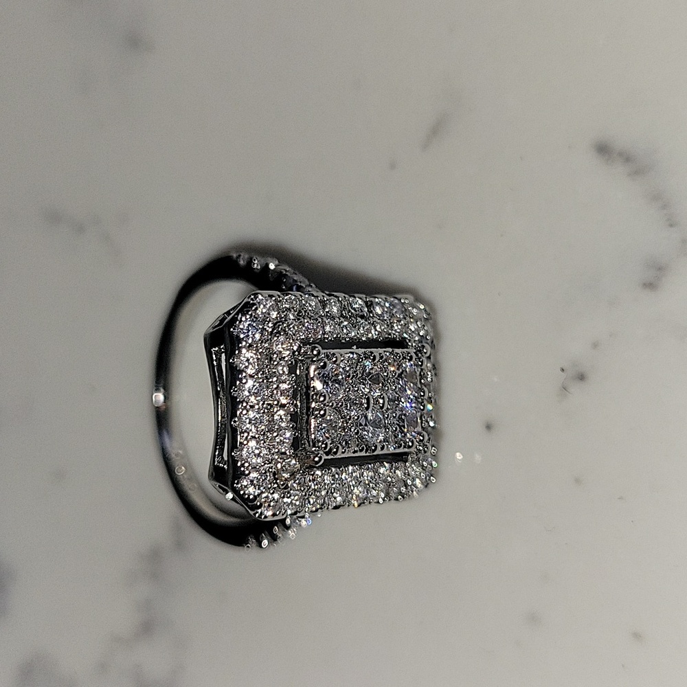 Beautiful Sterling Silver Stamped Cubic Zirconia Ring View 4